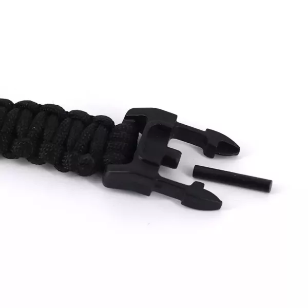 Tactical Gear Emergency Whistle Flint Compass Para cord Survival Bracelet - Image 3