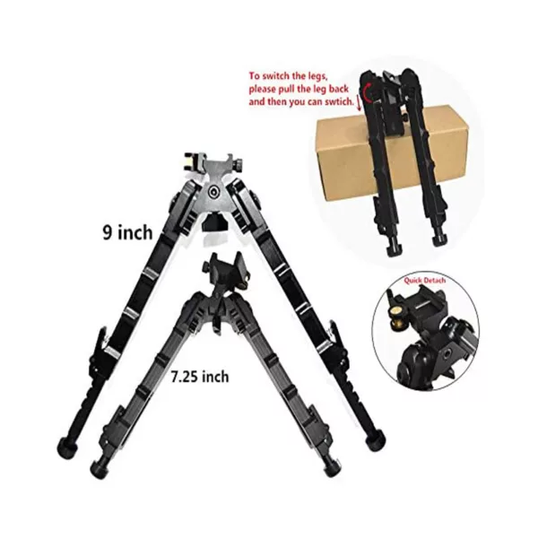 V9 Quick Detach Bipod Black Extension Flat Adjustable Stable Tactical  TRipod Secure To Rifle