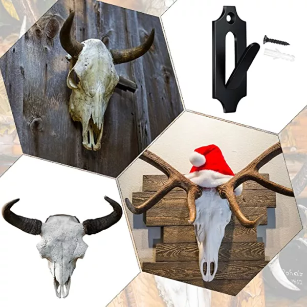 Flame Skull Hook European Wall Mount Bracket Hangers for Hanging Deer Head, Elk, Pronghorn and Other Smaller Skulls Easy Instal - Image 6