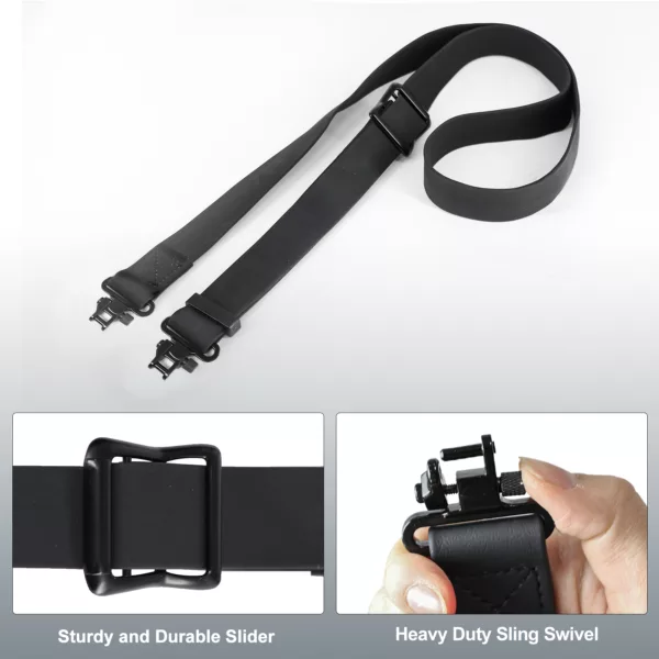 PVC Sling Shoulder Strap Shell Holder Neoprene Adjustable Sling with Swivels and Handle for Shooting Accessories - Image 5