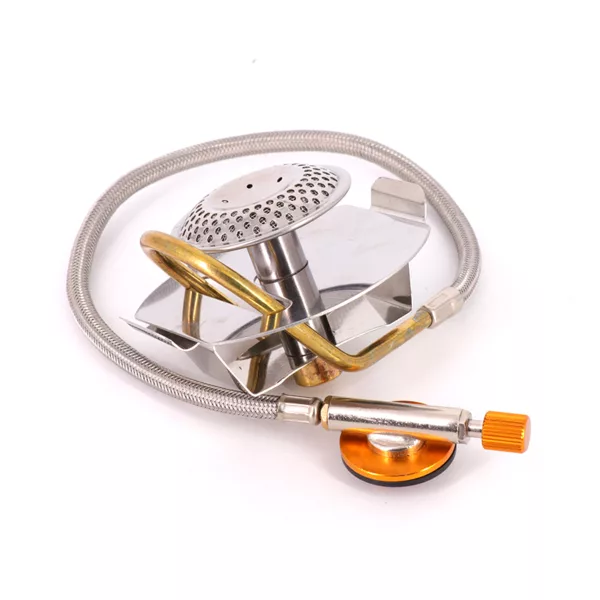 Outdoor Camping Mini Square Stove With Black Pouch Camping Portable Folding Gas Stove