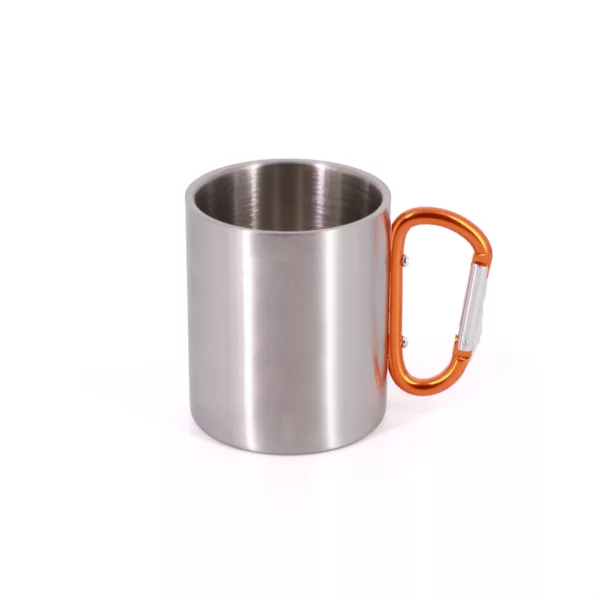 Outdoor 300 ml Carabiner Handle Stainless Steel Mugs, Double Wall Travel Water Tea Coffee Cups, Drinking mugs - Image 2