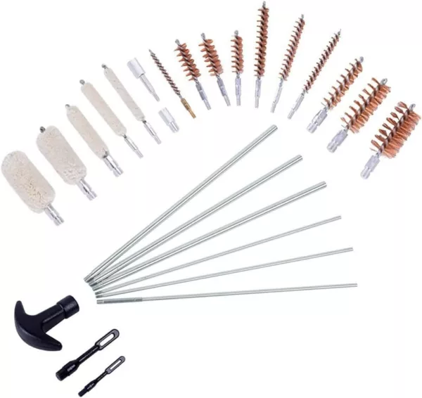 Professional 28 pcs Cleaning Kit Aluminium Rods With Aluminium Box Universal Cleaning Tool Brushes Set - Image 2