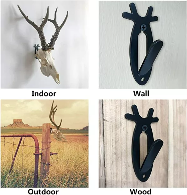 European Mount Skull Hanger, Antler Deer Skull Hooks Easy Installation for Living Room Bedroom Home Decor Indoor and Outdoor Use - Image 6