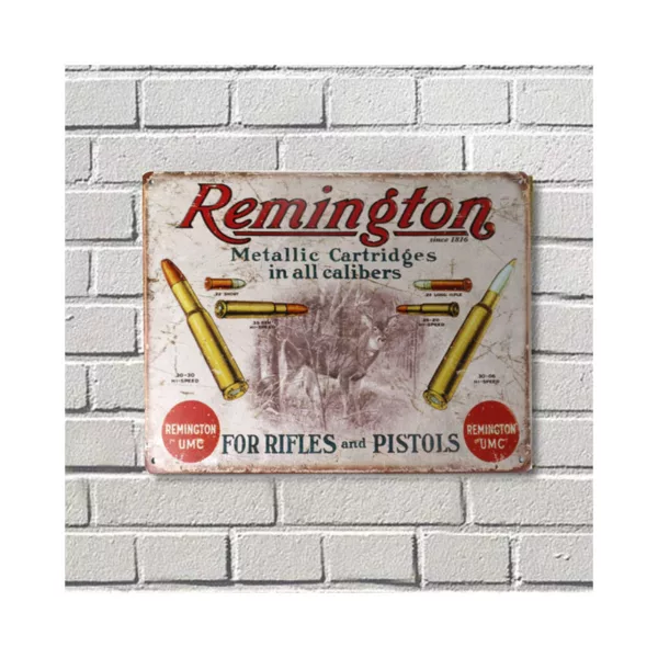 Metallic Cartridges In All Calibers For Rifles And Pistols Funny Rustic metal Tin Sign Home Wall Decor Tinplate Wall Decoration - Image 5