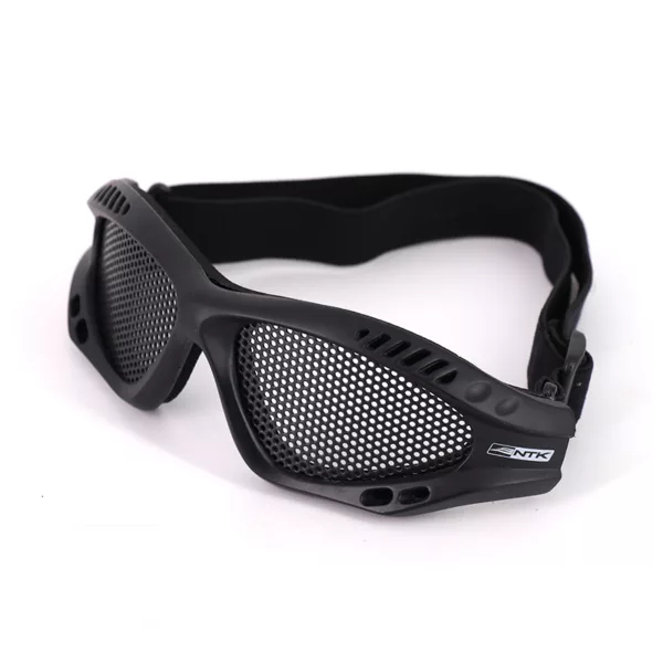 Outdoor Steel Mesh glass Eye glasses Eye Protection with Elastic Band Black - Image 2