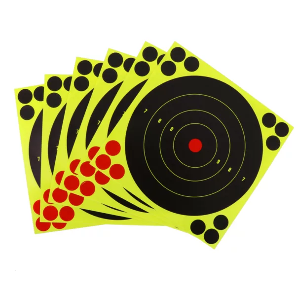 8" 6pcs Instant Feedback Self-adhesive Targets Training Aim Paper Reactive Shooting Targets - Image 2