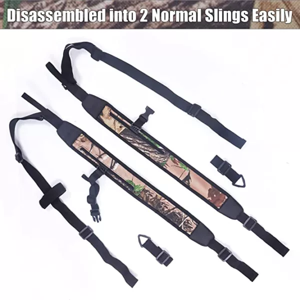 Adjustable Camo Sling Neoprene Backpack Connection Strap Hands-Free Double Shoulder Strap Backpack Sling - Image 4