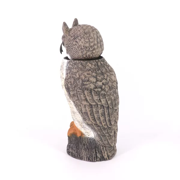 Outdoor Garden Yard Hunting PE Material Hornd Wind-Action Owl Bird Scarecrow Decoys with Rotating Head - Image 3