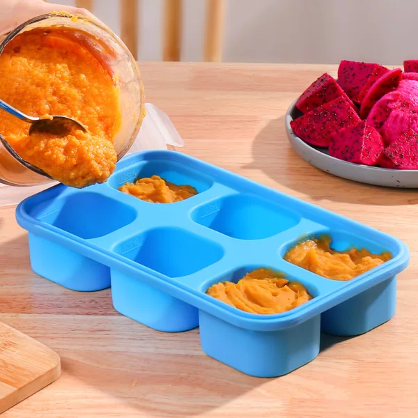 Food Grade Silicone Storage Container 6-Compartment Baby Food Freezer Tray 750ml - Image 3