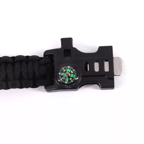 Tactical Gear Emergency Whistle Flint Compass Para cord Survival Bracelet - Image 5