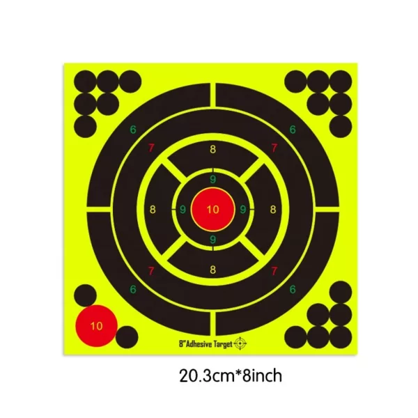 Different Size Splatter Reactive Targets Self Adhesive Paper Targets Can Shave Silhouette 203mm 8inch Paper Target