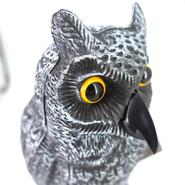 Portable small Realistic Simulation Owl Decoy Bird Pigeon Crow Scarecrow Car Home Garden Decoration - Image 3