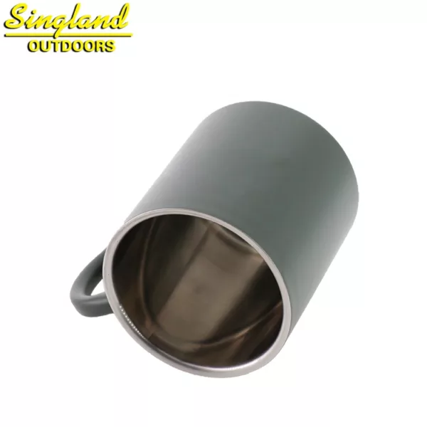 200ml 7oz  Olive Green Camping Mug Cuo Stainless Steel Double Wall Insulated Mug - Image 3