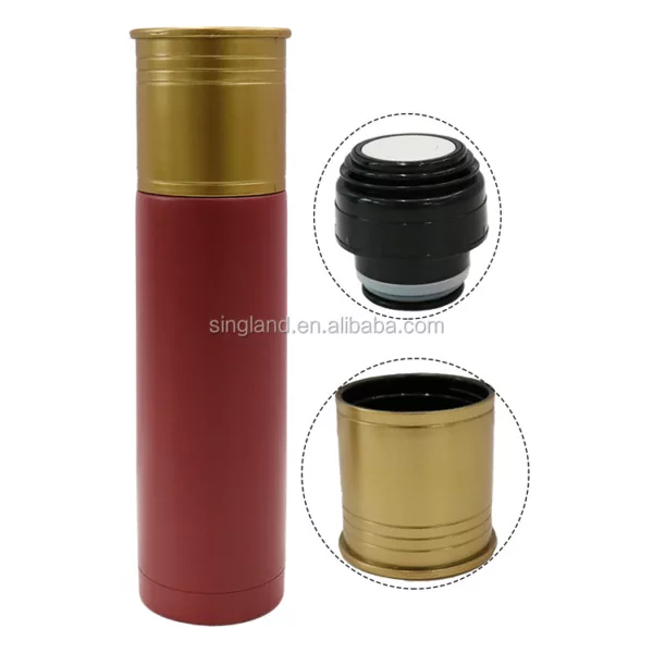 Stainless Steel Vacuum Flasks Shotgun Shell Style Vacuum Bottle Double Wall Insulated Thermos Sports Bottles 350 ml