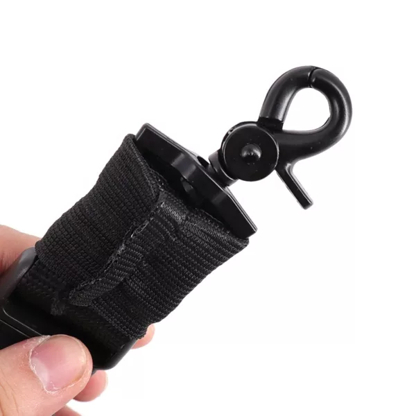 Black Outdoor Adjustable Shooting Sling Shoulder Strap Rotating Double Point Bungee Sling With Metal Hook - Image 4