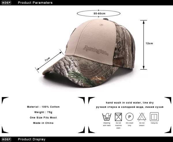 New Hat Camouflage Baseball hat Ca p Hunting Ca ps Realtree Camo Hats - Image 6