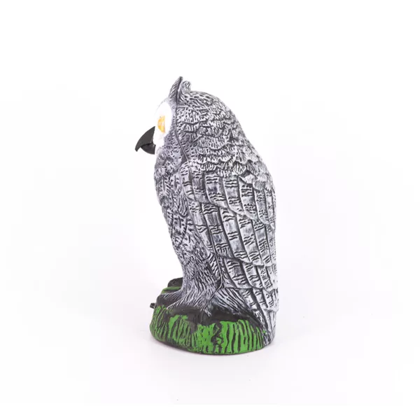 Battery Powered Owl Decoy to Scare Birds Away Owl Statues with Flashing Eyes and Scary Sound - Image 3