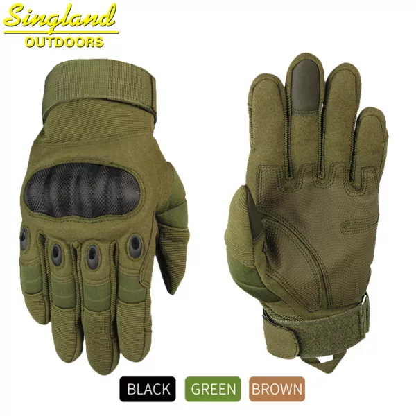 Combat Full Finger Rubber Hard Knuckle Gloves Hunting Paintball Outdoor Sport Gloves - Image 4