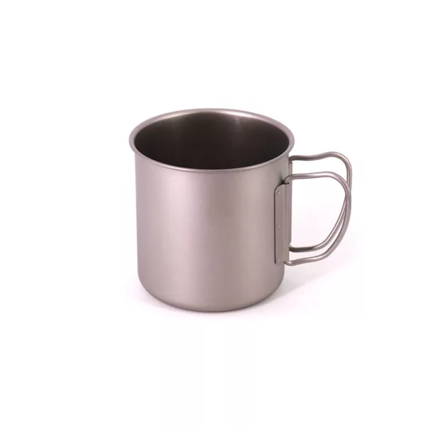 Singland Titanium Cup 400ml Camping Mug Foldable Handle Titanium Pot without Lid Ultralight Water Tea Coffee Mug for Home Travel - Image 5