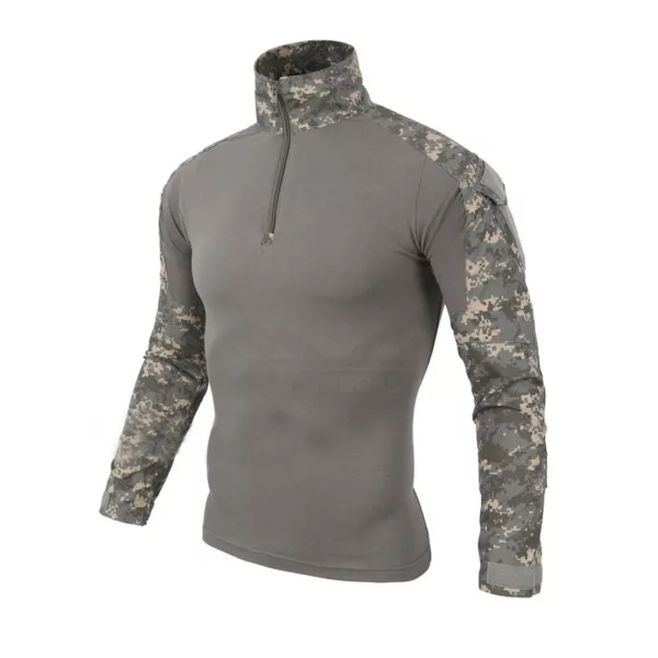 Men's Tactical Clothes Shirt and Combat Pants Set Long Sleeve 1/4 Zip Outdoor Military Frog Suit Uniform ACU Camo - Image 3