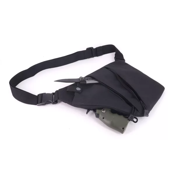 Black Multipurpose Outdoor Travel Sling Bag For Men and Women Nylon Shoulder Bag Crossbody - Image 4