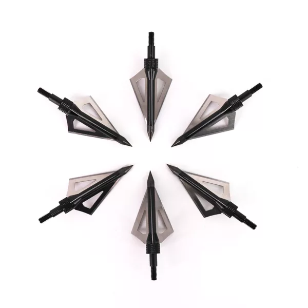 Stainless Steel Aluminum Express Quad Pro Broadhead 100 Grain Weight 6-Pack 3 Blade Hunting Archery Arrow Head - Image 3