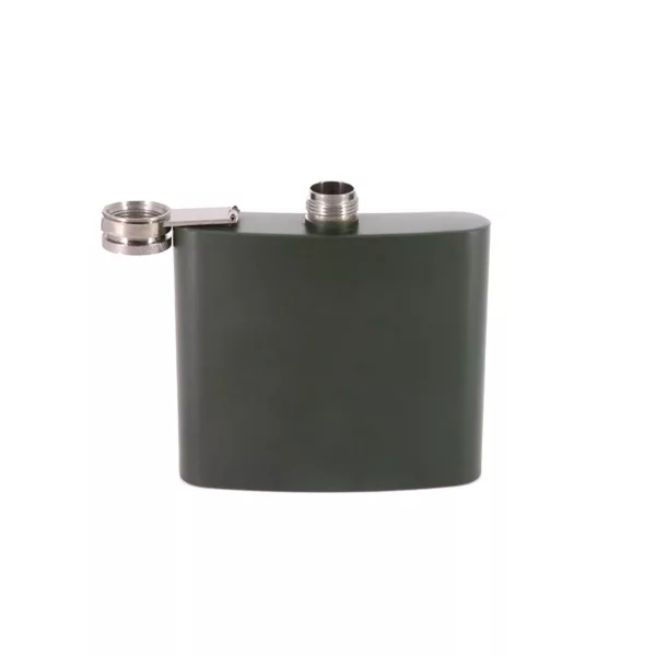 Outdoor Hip Flask Olive Green 12 oz Stainless Steel Pocket Hip Flask Metal Whisky Stainless Steel Hip Flask - Image 3