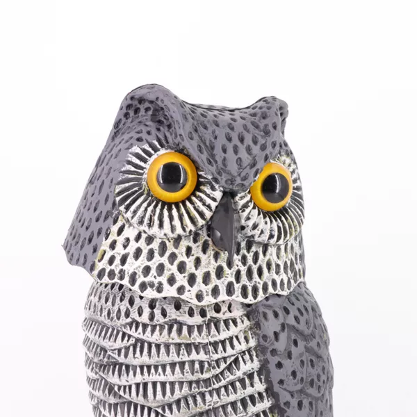 Outdoor Garden Yard Hunting PE Material Wind-Action Hornd Owl Bird Scarecrow Decoys with Rotating Head - Image 5