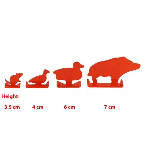 4 pcs Animal Steel Target Sets of Boar  Pigeon Duck and Mouse Animal Silhouette Target Sets - Image 2