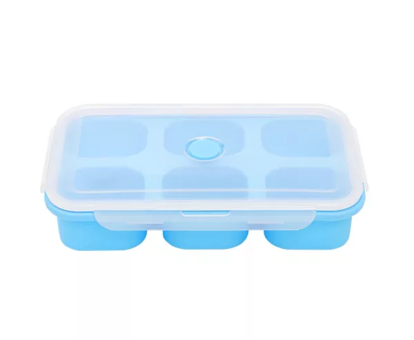 Food Grade Silicone Storage Container 6-Compartment Baby Food Freezer Tray 750ml