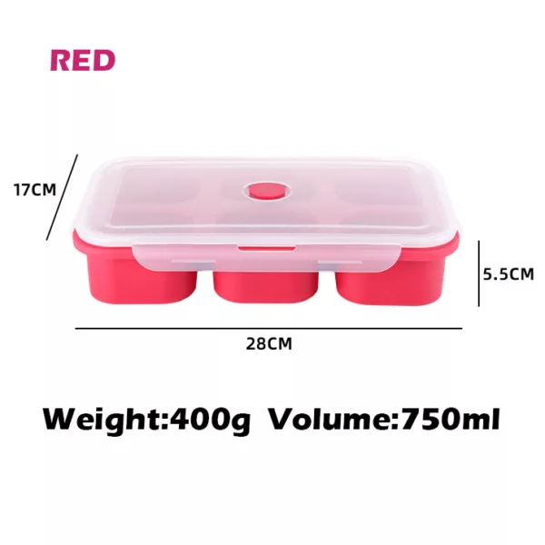 Food Grade Silicone Storage Container 6-Compartment Baby Food Freezer Tray 750ml - Image 4