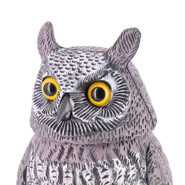 Outdoor Garden Yard Hunting PE Material Wind Contral Rotating Head Owl Bird Scarecrow Decoys - Image 5