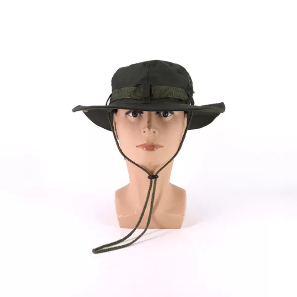 Boonie Hat OD Green Outdoor Bucket Hats Sun Protective Fishing Safari Sun Hat Tactical Cap - Image 2