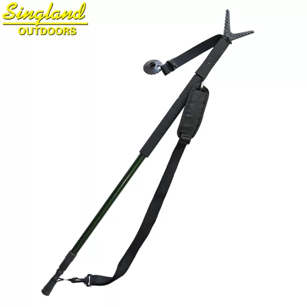 Hunting Accessory V Shaped Rotating Yoke Monopod Telescopic Shooting Stick Hunting Stick with Should Strap - Image 2