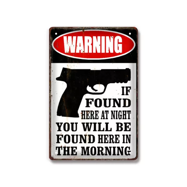 Warning Never Mind The Dog Beware of Owner Guns Sign Art Decor Tin Safety Signs Reto Vintage Metal Tin Signs - Image 5