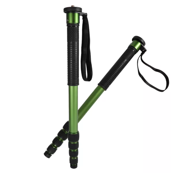 Aluminum Shooting Hunting Monopod Adjustable Green Shooting Stick Professional Gun Rest with V Yoke Holder for Hunting Outdoors - Image 5