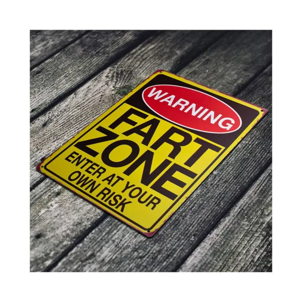 WARNING FART ZONE ENTER AT YOUR OWN RISK Vintage Style Funny Rustic metal Tin Sign  Home Wall Decor Tinplate Wall Decoration - Image 2