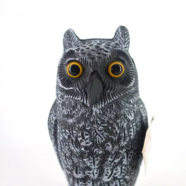 Portable small Realistic Simulation Owl Decoy Bird Pigeon Crow Scarecrow Car Home Garden Decoration - Image 2