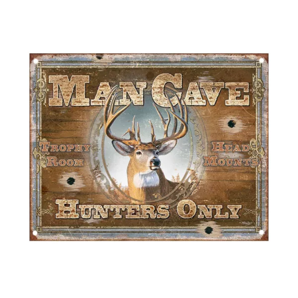 Man Cave Hunters Only  Funny Vintage Rustic Style metal Tin Sign Cafe Home Wall Decor Tinplate Wall Decoration - Image 2