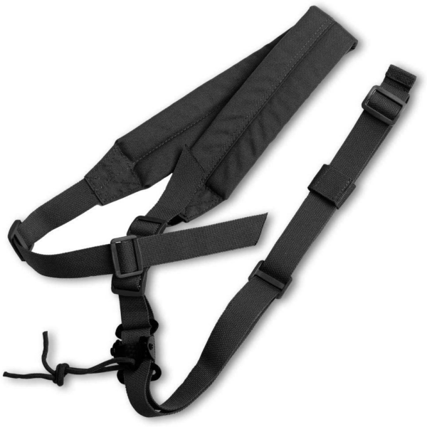 Tactical 2 Point Strap Wide Durable Shoulder Padded Strap, Length Adjustable (Black)