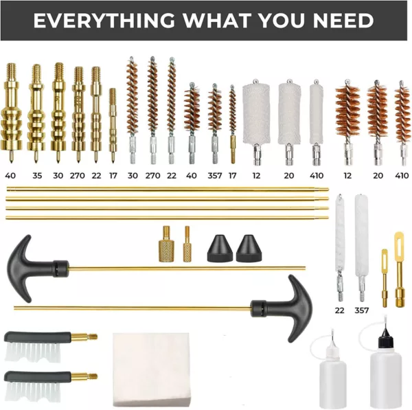 Shooting Accessories Universal Cleaning Kit  in Plastic Box Brass Rod Brushes Set Professional Cleaner Set - Image 2