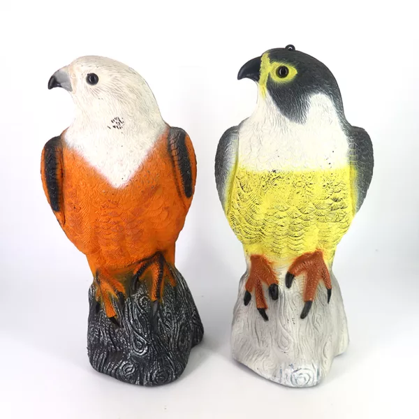 Yellow and Black  Falcon Realistic Bird Figurines Outdoor Hunting Accessories Garden Supplies Scarecrow Lifelike Eagle Decoy - Image 4