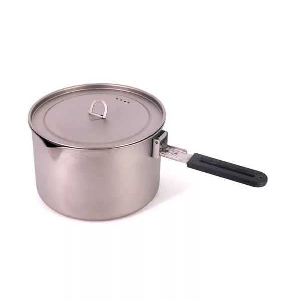 Singland 2800ml Titanium Foldable Handle Titanium Pot Outdoor Camping Hiking Backpacking Picnic Cookware Cooking Pot Tableware - Image 2