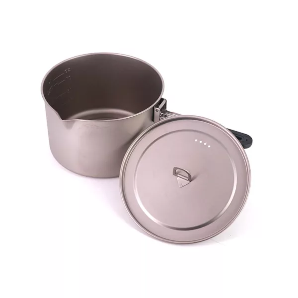 Singland 2800ml Titanium Foldable Handle Titanium Pot Outdoor Camping Hiking Backpacking Picnic Cookware Cooking Pot Tableware - Image 3