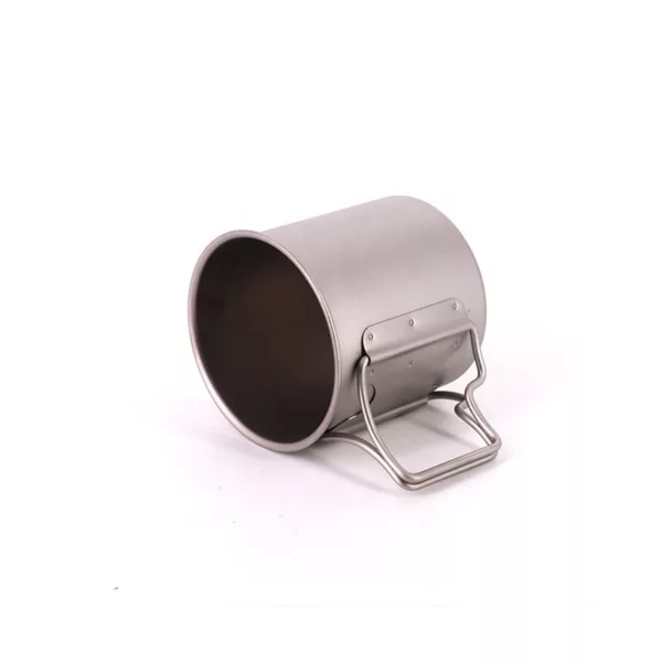 Singland Camping Traveling Home Handle Titanium Pot without Lid Ultralight Water Tea Coffee Mug Titanium Cup 220ml - Image 2