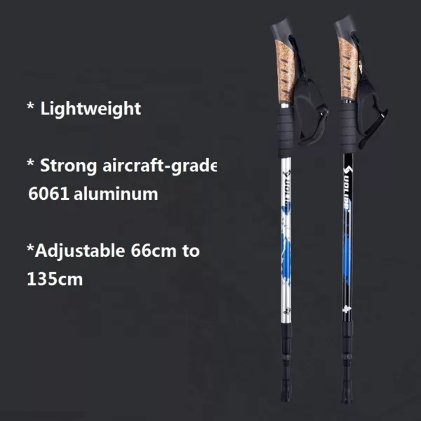 Outdoor Hiking Backpack Light Weight Adjustable Trekking  Pole - Image 4