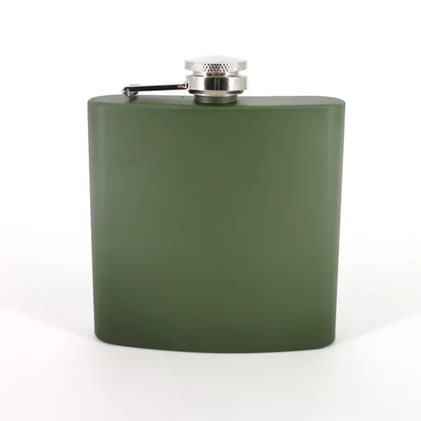 Hip Flask Olive Green 6 oz Stainless Steel Pocket Hip Flask Hot Sale 6 oz Metal Whisky Stainless Steel Hip Flask