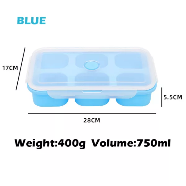 Food Grade Silicone Storage Container 6-Compartment Baby Food Freezer Tray 750ml - Image 6