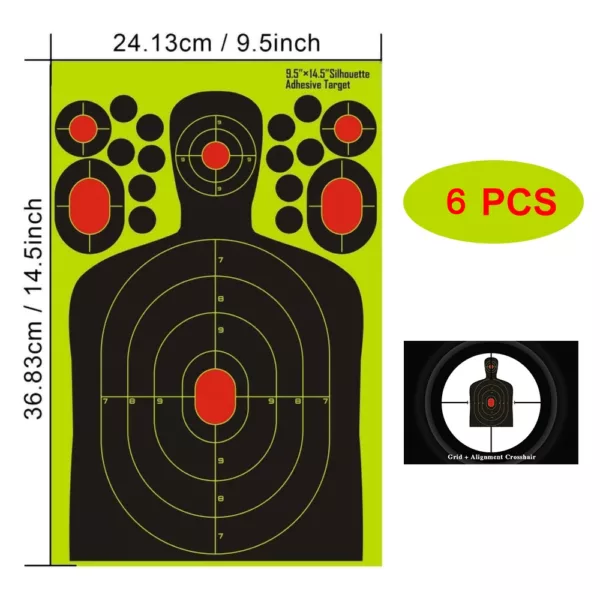 6 Sheets 9.5x14.5 inch Silhouette Adhesive Target Human Body Shape Self Hunting Aim Papers Stickers Shooting Training Accessory - Image 2